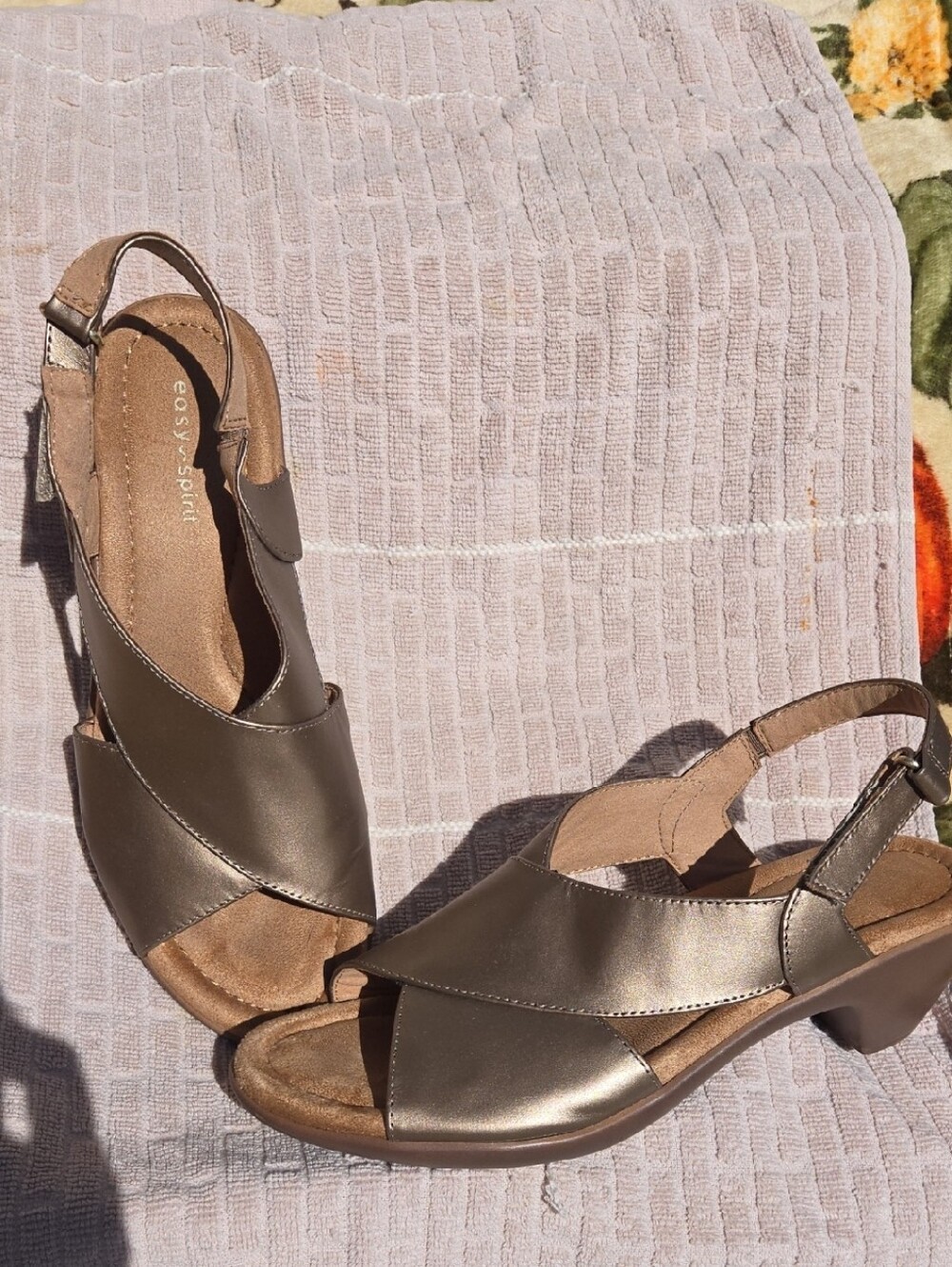 Easy Spirit Bronze Metallic Slingback Sandals